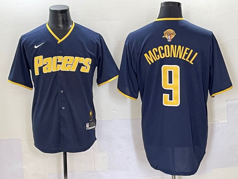 Men 2025 Indiana Pacers 9 Mcconnell Blue Joint Name NBA Jersey style 4